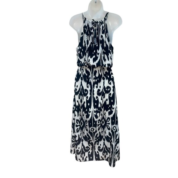 Athleta Womens Black & White Ikat Bloom Ripple Maxi Dress XS/S - Picture 9 of 14